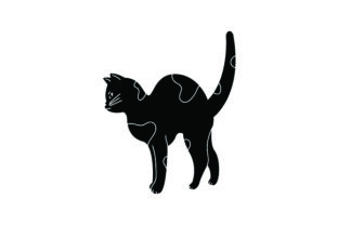 Black Angry Cat Embroidery Design