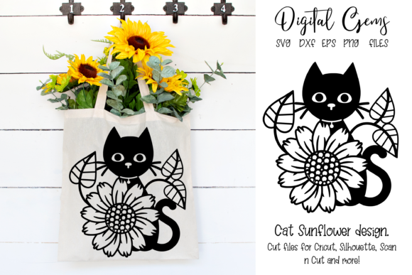 Cat and Sunflower Design