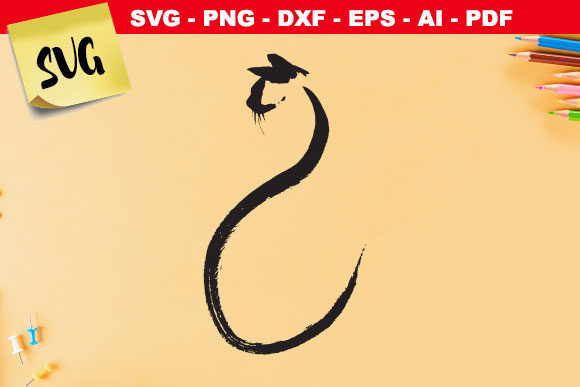 Cat Brush Silhouette