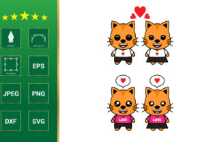 Cat Couple Love Embroidery Design