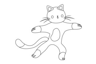 Cat Doing Yoga Poses Line Art