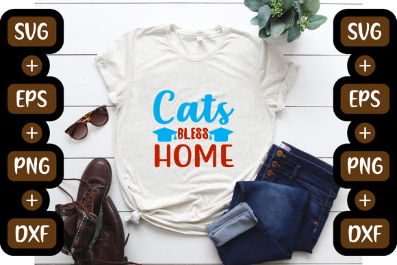 CAT SVG Design, Cats Bless Home