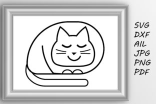 Sleeping Cat Embroidery Design