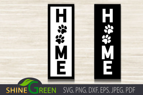 Vertical Sign HOME Cat Paws