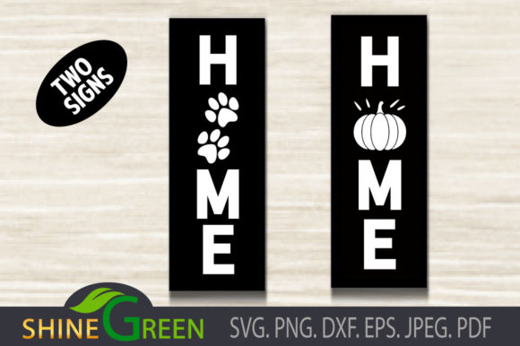 Vertical Signs - Fall Pumpkin, Cat Paws